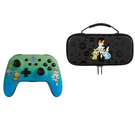 Power A Pokemon Shield Wireless Controller for Nintendo Switch and Protection Case Blue