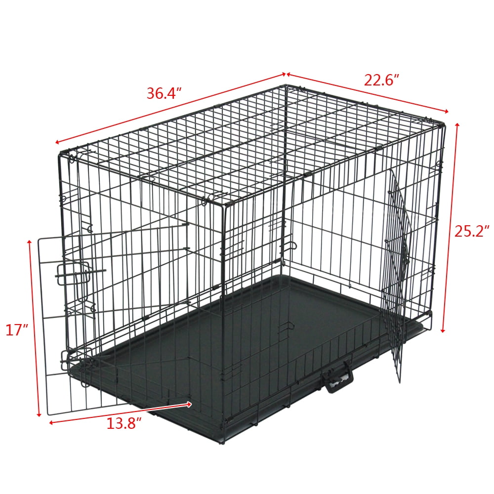 LB Dog Wire Dog Crate with Tray, Medium, 36"L LB Dog Wire Dog Crate with Tray, Medium, 36"L