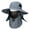 Dark Gray, variant on BadPiggies Wide Brim Sun Hat 3-in-1 UV Protection Fishing Cap with Removable Face & Neck Flaps (Dark Gray)