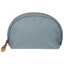 Unique Bargains Half Moon Makeup Bag Small Half Moon Cosmetic Beauty Bag for Purse Cosmetic Organizer Gray Beige