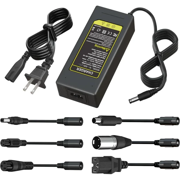 54.6V 2A Fast Battery Charger with 6 Plugs for 13S 48V Lithium Battery