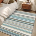 thumbnail image 4 of 2.7'x5' Area Rugs, Light Blue Striped Indoor Outdoor Area Rug for Living Room Bedroom, Farmhouse Thin Line Modern Abstract Art Washable Bathroom Rugs Kitchen Floor Carpet Mats Home Decor Aesthetic, 4 of 8