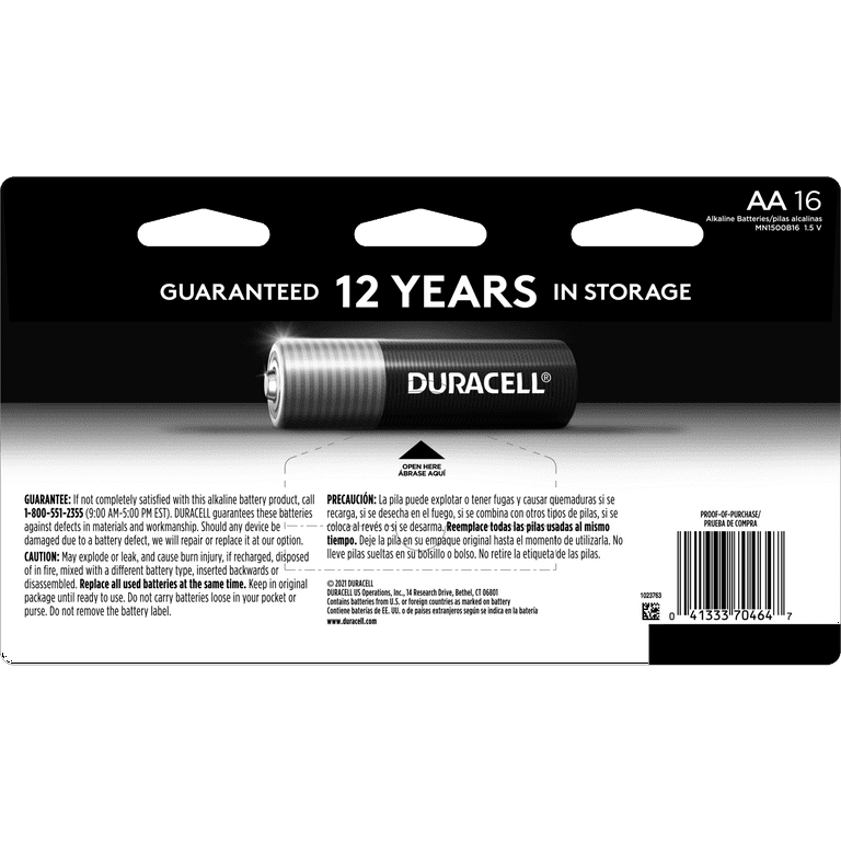 Duracell Coppertop AA Battery with POWER BOOST™, 16 Pack Long