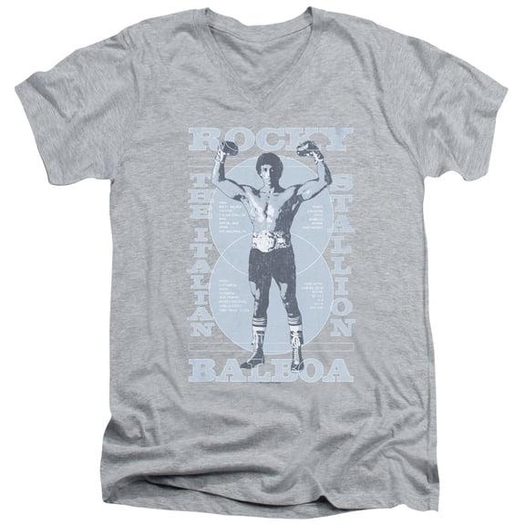 Rocky Gun Show Adult V-Neck T-Shirt 30/1 T-Shirt Athletic Heather