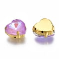 thumbnail image 3 of 50pcs Sew on Rhinestone Mocha Fluorescent style Multi-strand Links Glass Rhinestone with Golden Plated 201 Stainless Steel Prong Violet 12x12x6mm Hole: 1mm, 3 of 4