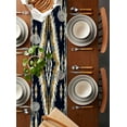 thumbnail image 5 of Table Runner Abstract Light Brown Blue Geometric Table Decoration for Kitchen Dinning Retro Ethnic Style Table Decoration for Indoor Outdoor Party Wedding Decor 13x90inch, 5 of 7