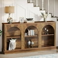 thumbnail image 3 of Tribesigns Farmhouse Console Table, 63-Inch Long Entryway Table with 3 Tier Storage, Wooden Rectangular Sofa Table Behind The Couch for Entrance, Hallway, Living Room, Brown, 3 of 9