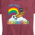 thumbnail image 3 of Pete The Cat - Flying Box Free Your Imagination - Women's Short Sleeve Graphic T-Shirt, 3 of 6