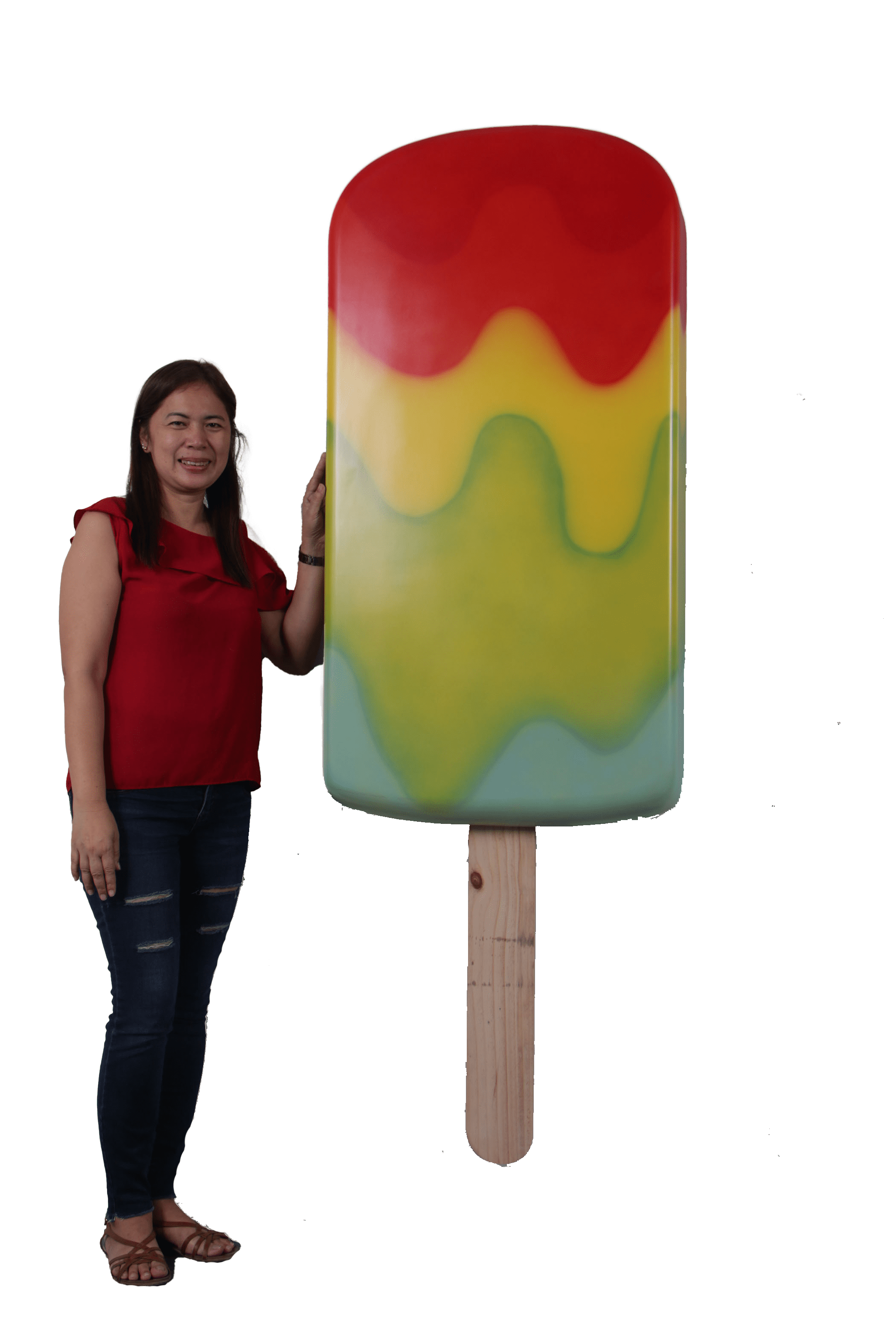 Large Hanging Rainbow Ice Cream Popsicle Over Sized Statue