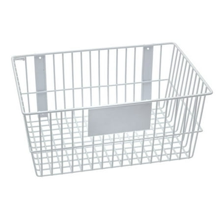 Rack'Em 9191-W Mount Anywhere White Wire Basket 18"x12"x8" with label plate for your storage and organizational needs