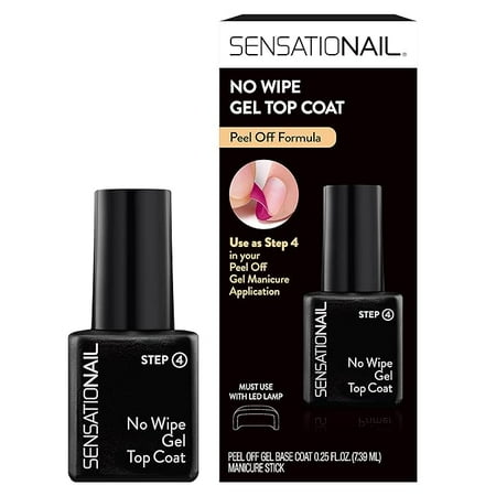 Sensationail Peel Off Formula Gel Nail Top Coat Refill, 0.25 fl oz, Clear