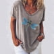 thumbnail image 1 of ICHUANYI Clearance 2021 Ladies Fashion New T-shirt Large Size Loose Fashion Print Short Sleeve(Gray, XL) ICHUANYI WER2023080710931, 1 of 6