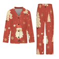 thumbnail image 3 of PoBuds Women's Long Sleeve Flannel Pajama Set Sleepwear Santa Christmas Tree XL, 3 of 5