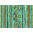 thumbnail image 1 of Ahgly Company Machine Washable Indoor Rectangle Abstract Turquoise Blue Modern Area Rugs, 7' x 9', 1 of 4