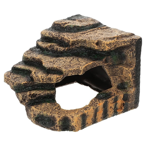 SEWOART Resin Coffee Turtle Basking Platform for Reptile Terrarium Decoration