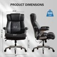 thumbnail image 3 of Ergonomic Office Chair,500lbs Office Chair With Adjustable Lumbar Support With Flip-up Armrest And Wider Seat Ergonomic Leather Chair Breathable With Quiet Rubber Wheels, 3 of 8