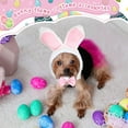 thumbnail image 5 of Dalrosia Easter Pet Bunny Costume Set Including Cute Bunny Rabbit Hat with Ear Pet Headband Lace Skirt Tail White Pink Pet Theme Party Accessory Supplies for Small Dog Cat, 5 of 5