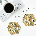 thumbnail image 3 of Bingfone Vintage Yellow Tulips Leather Drinks Coasters with Set of 6,Suitable for Home Kitchen,Coffee Cup Coasters Home Gift, 3 of 7