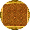 thumbnail image 1 of Ahgly Company Indoor Round Oriental Yellow Traditional Area Rugs, 4' Round, 1 of 4