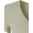 thumbnail image 5 of Made by Olivia Women's Basic Solid Short Sleeve V Neck Jersey Top, 5 of 6