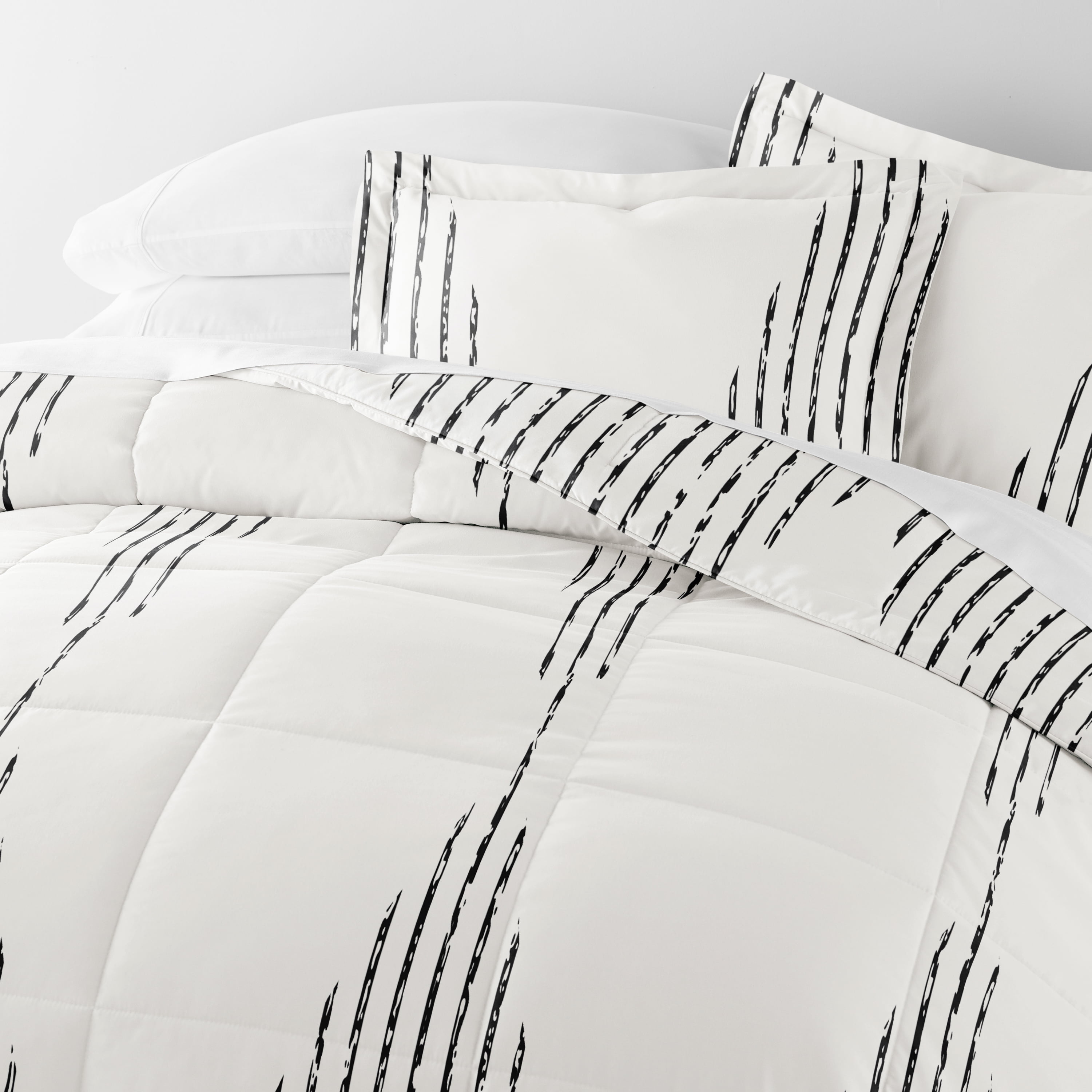All Season Ultra Soft Comforter Set Down-Alternative Bedding in Diamond Stripe for Twin/Twin XL Size by Comfort Canopy