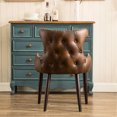 thumbnail image 6 of Barrel Chair | Elegant for Dining Room with Button Tufted Back | High - density Foam & Faux Leather | Adds Sophistication to Space, 6 of 6