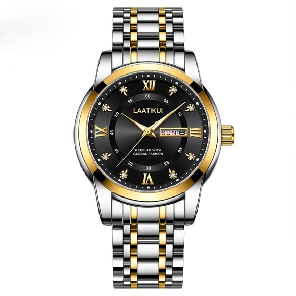 LAATIKUI Reloj de Cuarzo para Hombre Impermeable de Negocios Luminoso Casual para Regalo