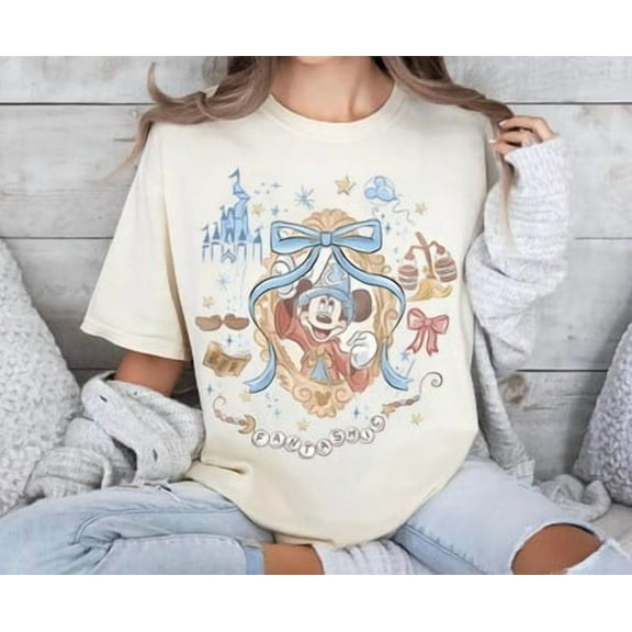 Disney Sorcerer Mickey Fantasia Wizard Mickey T-Shirt Unisex, S-5XL