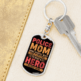thumbnail image 6 of Police Mom Hero Stainless Steel or 18k Gold Premium Swivel Dog Tag Keychain, 6 of 10