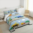 thumbnail image 4 of Feelyou Cartoon Truck Boys Bedding Comforter Set, Rustic Car Twin Comforter Sets, Construction Vehicle Bedding Set, Super Cozy Room Decor, 2 Pieces, 4 of 8