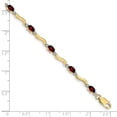 thumbnail image 5 of Auriga Fine Jewelry 10K Yellow Gold Fancy Diamond and Garnet Bracelet 7" for Women, 5 of 6