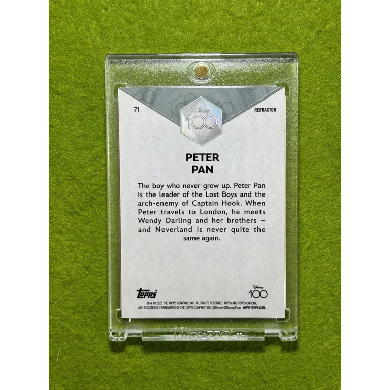PETER PAN Disney 100 SILVER REFRACTOR CARD 2023 Topps Chrome
