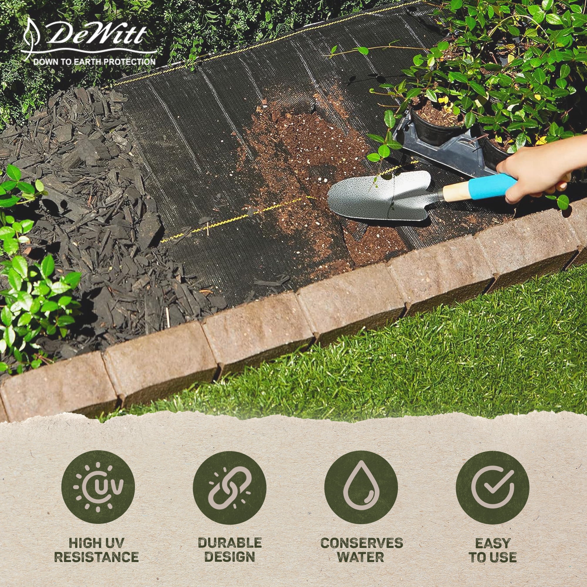 DeWitt Pro-5 Weed Barrier Fabric 5 oz, Heavy-Duty Woven Weed Control, 3 x 250 Feet