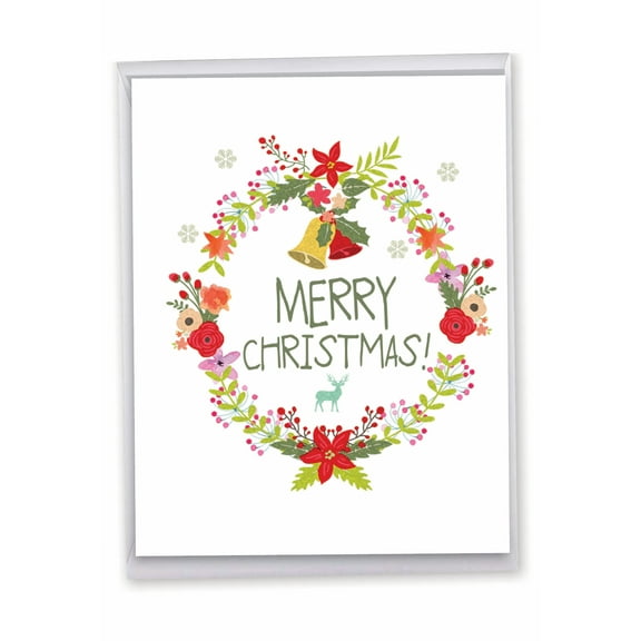 1 Big Christmas Card (8.5 x 11 Inch) - Watercolor Wreaths Christmas Card J6653JXSG