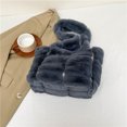 thumbnail image 4 of Bolso Hombro para Mujer Mano Peludo Informal Felpa Compras Suave (gris), 4 of 6