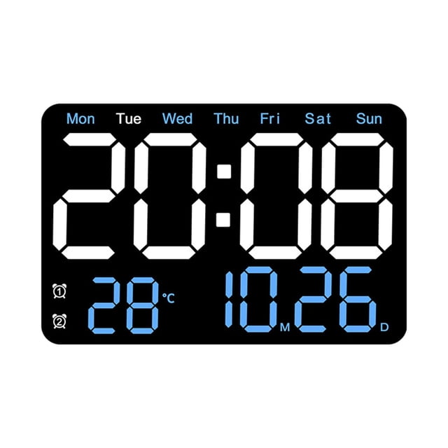 Reloj despertador digital de 10 niveles de brillo ajustable, configuración de alarma , reloj de mesa, reloj de pared para cabecera, dormitorio, , azul
