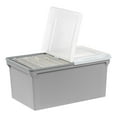 thumbnail image 2 of IRIS Split Lid Plastic Storage Bins/ File Boxes 22.8" L x 13.74" W x 10.75" H, Gray, Set of 4, 2 of 10