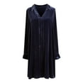 thumbnail image 7 of ICHUANYI Womens Elegant Solid Long Sleeve Velvet Lace Stitching V Neck Sling Party Club Dresses Summer, 7 of 7