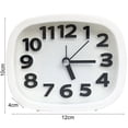 thumbnail image 4 of JUNWELL Desk Clock Battery Operated Non-ticking Plastic Small Bedside Analog Alarm Clock Household Supplies White, 4 of 8