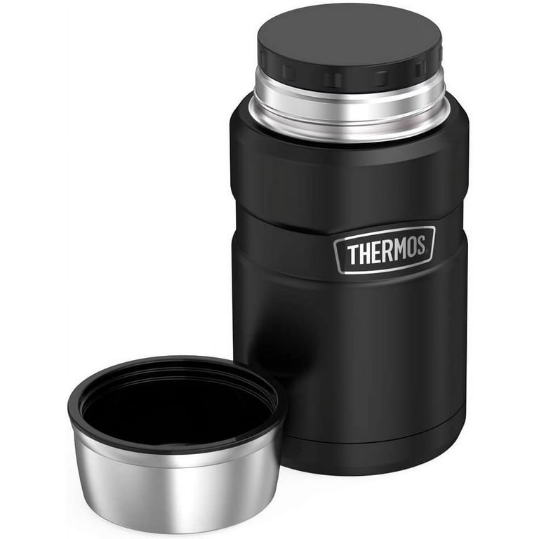 Thermos 24 oz. Granite Black Stainless Steel Food Jar with Spoon