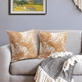 thumbnail image 4 of Vintage Flowers Pillow Covers 18x18 Inch Set of 2 Burnt Orange Floral Leaves Decorative Square Throw Pillows for Couch Rustic Square Pillow Cases Home Decor for Living Room Sofa Porch Outdoor, 4 of 6