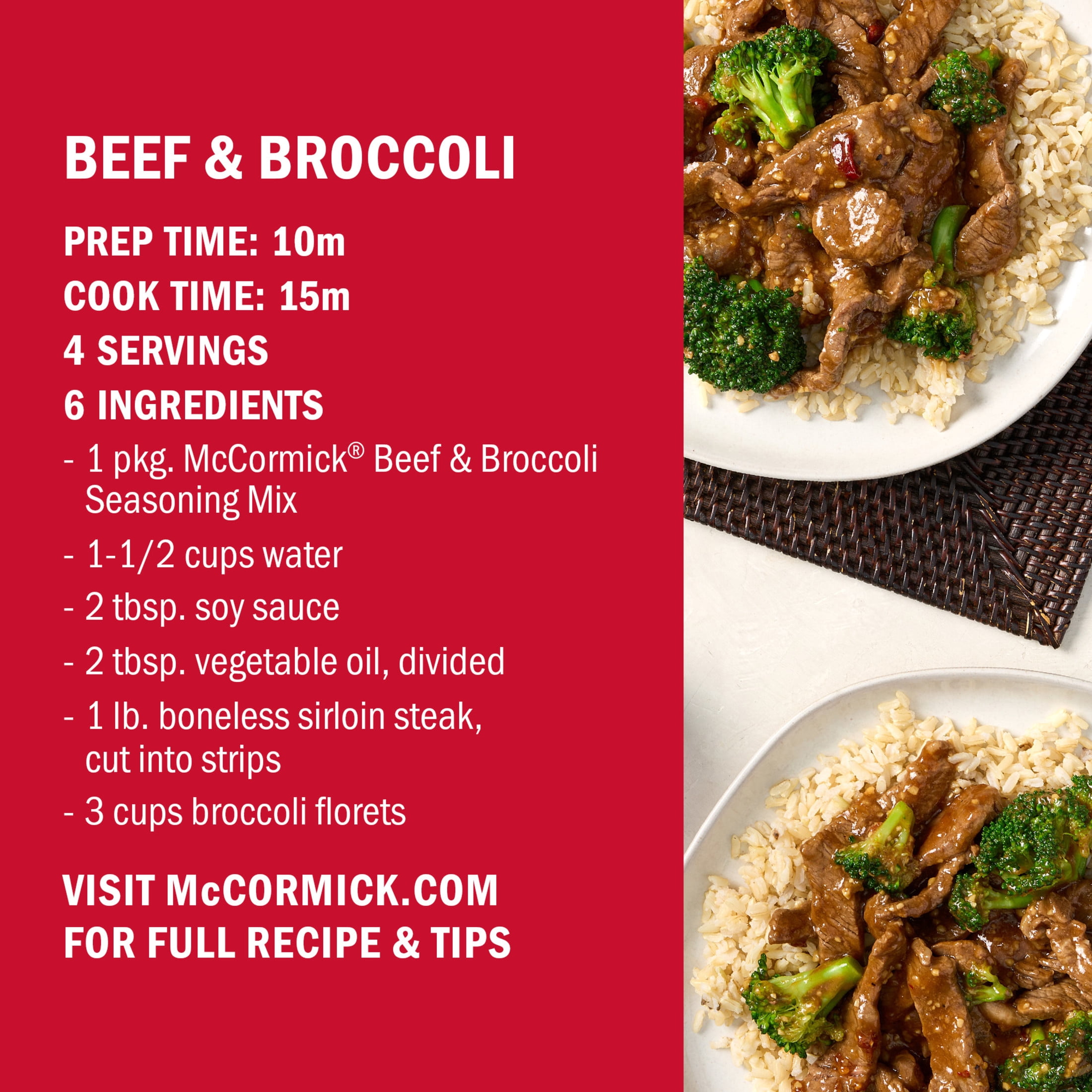 (12 pack) McCormick Beef Broccoli Seasoning Mix, 1.37 oz Packet