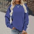 thumbnail image 4 of BLTIBY Sweatshirts for Women Autumn Long Sleeve Round Neck Solid Color Pullover Shirts Tops Fashion Casual Loose Soft 2024 Light Blue XL, 4 of 6