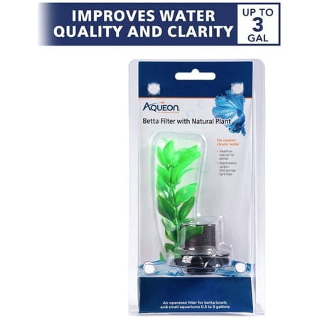 Aqueon Betta Filter with Natural Plant (3 Pack)