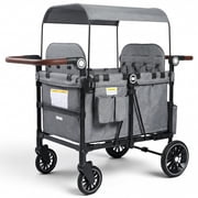 AILEEKISS Wagon Stroller for 4 Toddlers, 4-in-1 Baby Wagon with Canopy, 59 Pounds, Grey