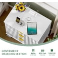 thumbnail image 4 of FANRAL Fluted Nightstand with Charging Station,Modern Bedside Table with Drawers,Wood End Table Small Dresser for Bedroom Living Room,White Night Stand, 4 of 7