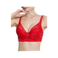 thumbnail image 1 of INSPIRE CHIC Women Full Cup Bras Breathable Comfort Floral Lace Full Coverage Non Padded Underwired Bra 42/95 Fit 40B/C Red, 1 of 6