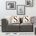 thumbnail image 2 of Monogram Letter S Throw Pillow Covers Floral  Orange Flower Pillows Decorative Throw Pillows Pillowcase Farmhouse Decor for Couch Sofa, Family Last Name Initial Pillow Case, 2 of 7