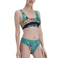 thumbnail image 2 of Daiia Let's go Travel printed 2 piece Swimsuit Bikinis for Women High Waisted Racerback Bathing Suits Summer Tummy Control Scoop Neck Swimwear-XX-Large, 2 of 8