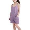 thumbnail image 4 of Xdegoge Girls Rompers 10-12 Pants Jumpsuit Dressy Sleeveless Summer Jumpers Cute Spaghetti Strap Romoers with Pockets Toddler Girl Clothes My Purchase History My Last Order From, 4 of 7